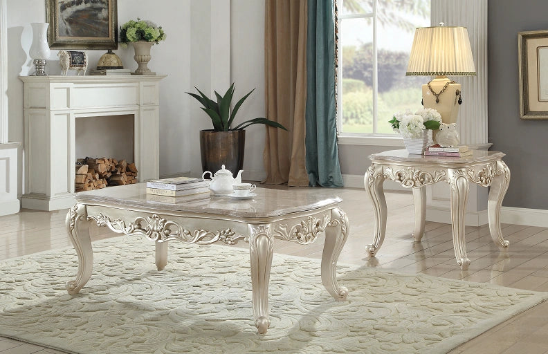 Gorsedd Marble & Antique White Coffee Table - Home Furniture And More (Brentwood, MD)