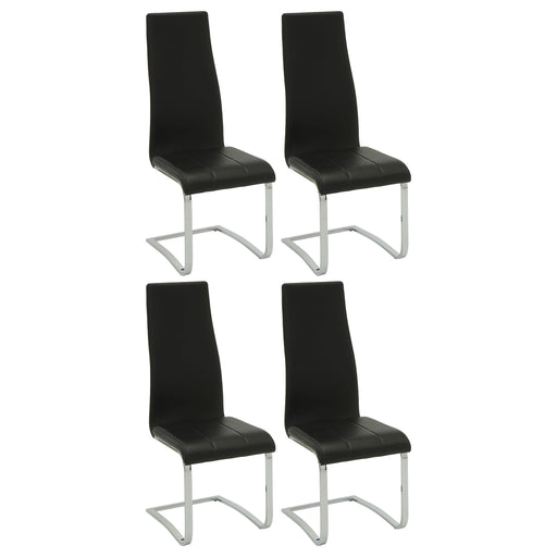Montclair High Back Dining Chairs Black and Chrome (Set of 4) - Home Furniture And More (Brentwood, MD)
