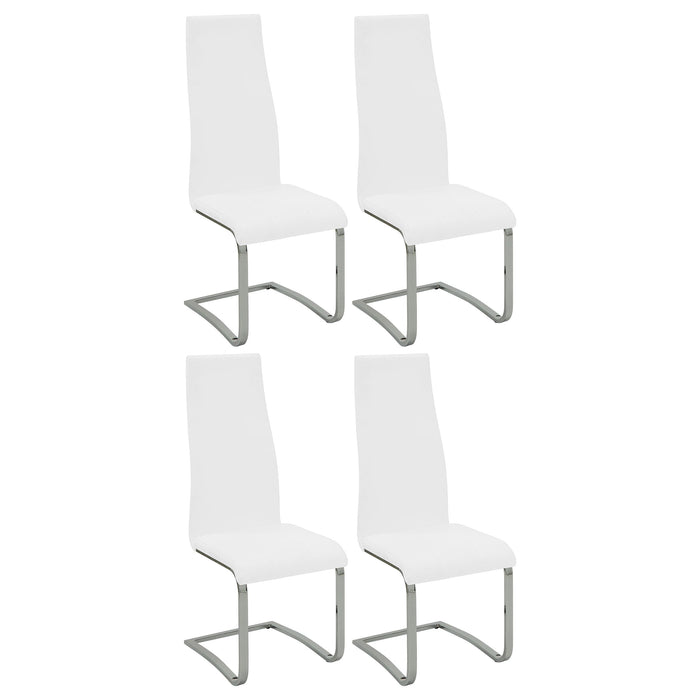 Montclair High Back Dining Chairs Black and Chrome (Set of 4) - Home Furniture And More (Brentwood, MD)