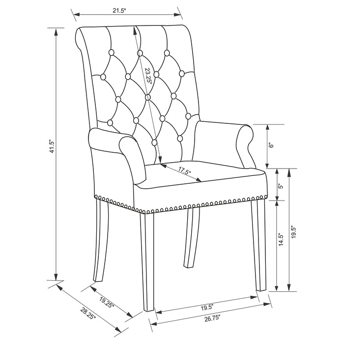 Alana Dining Arm Chair - Home Furniture And More (Brentwood, MD)