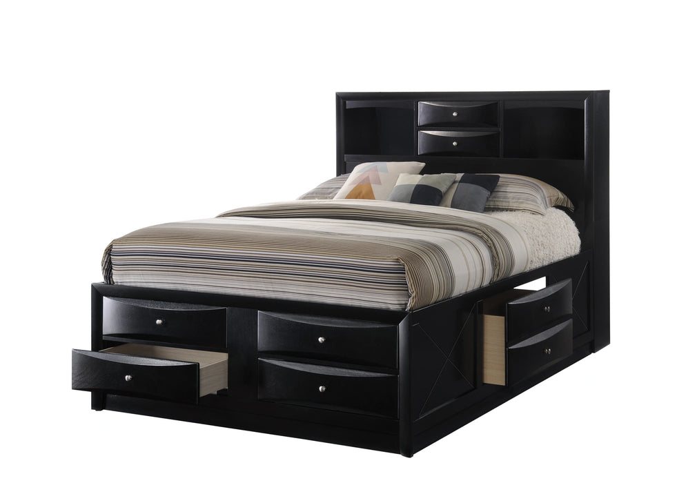 Crown Mark Furniture Emily Captain's Queen Bed in Black image