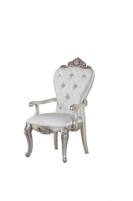Gorsedd Cream Fabric & Antique White Arm Chair - Home Furniture And More (Brentwood, MD)