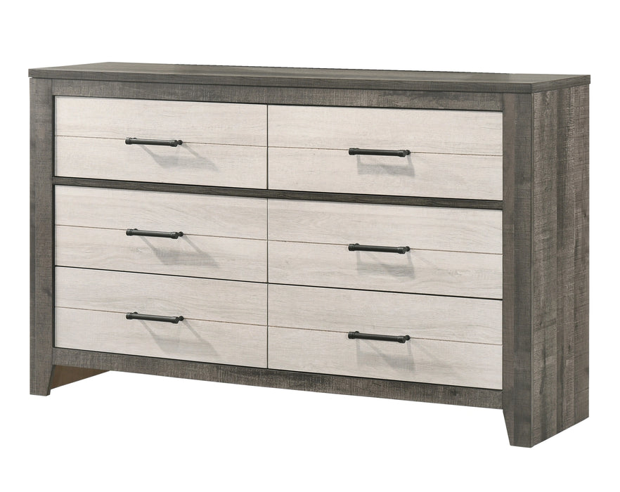 Crown Mark Furniture Rhett 6 Drawer Dresser in Gray image