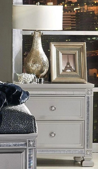 Bevelle 2 Drawer Nightstand in Silver 1958-4