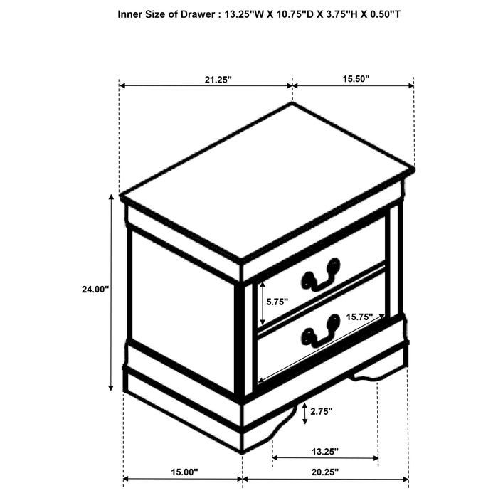 Louis Philippe Nightstand - Home Furniture And More (Brentwood, MD)