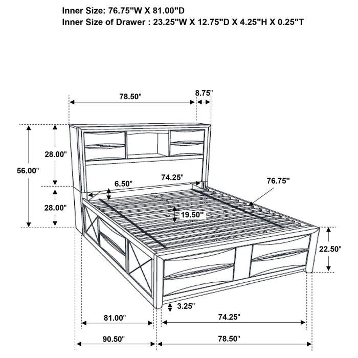 Briana Bookcase Platform Storage Bed - Home Furniture And More (Brentwood, MD)