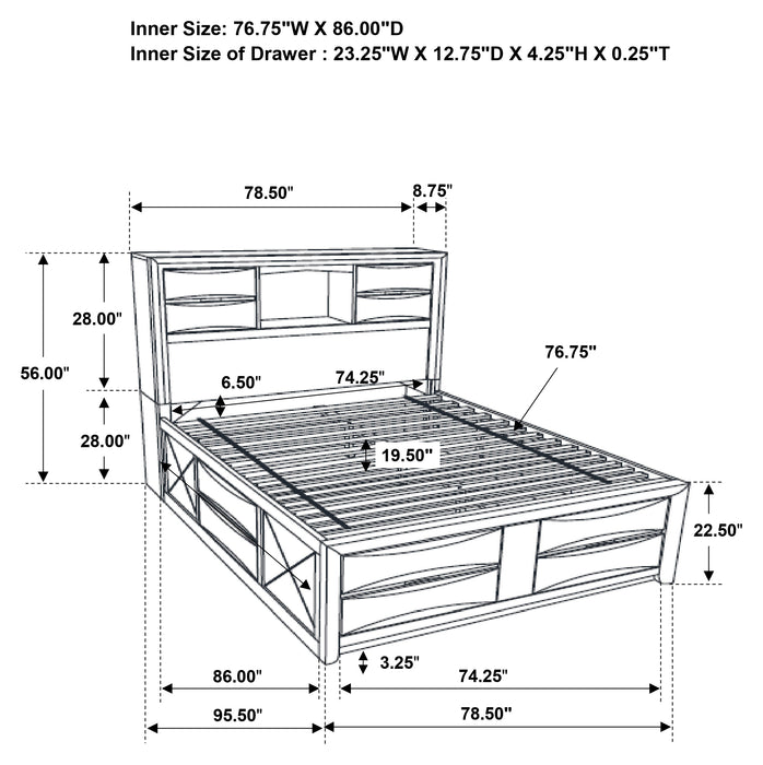 Briana Bookcase Platform Storage Bed - Home Furniture And More (Brentwood, MD)