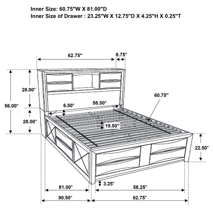 Briana Bookcase Platform Storage Bed - Home Furniture And More (Brentwood, MD)