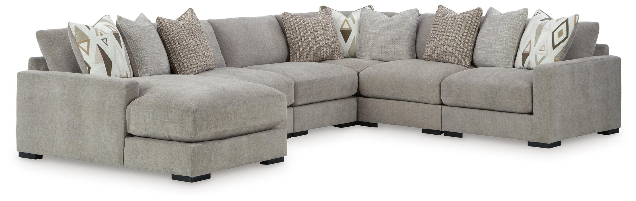 Aslan Court Sectional with Chaise - Home Furniture And More (Brentwood, MD)