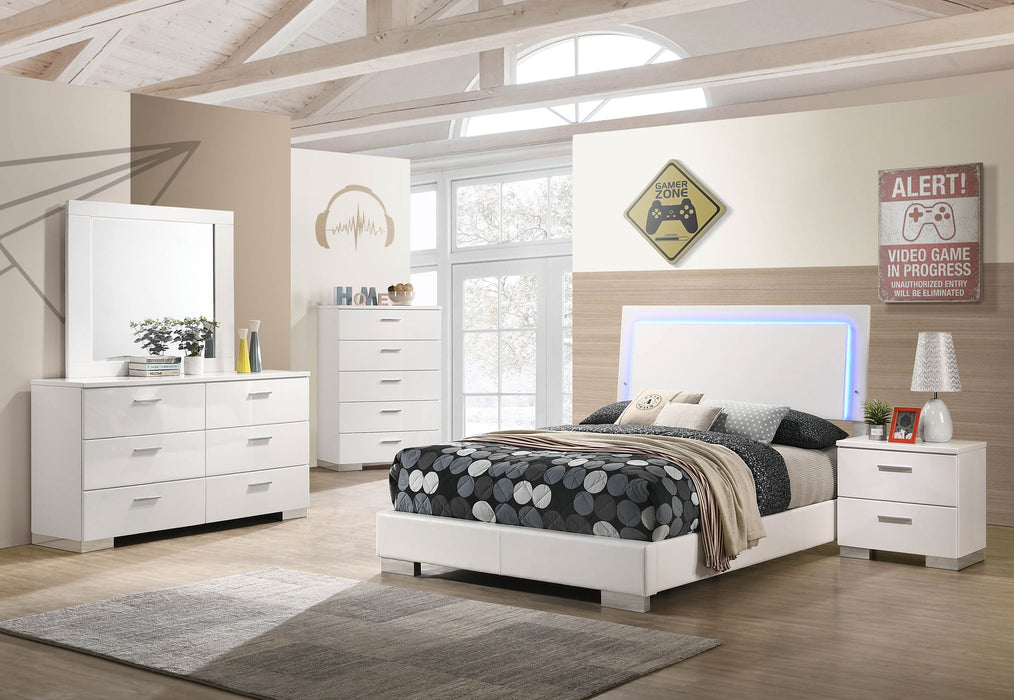 Felicity Panel Bed with LED Lighting - Home Furniture And More (Brentwood, MD)