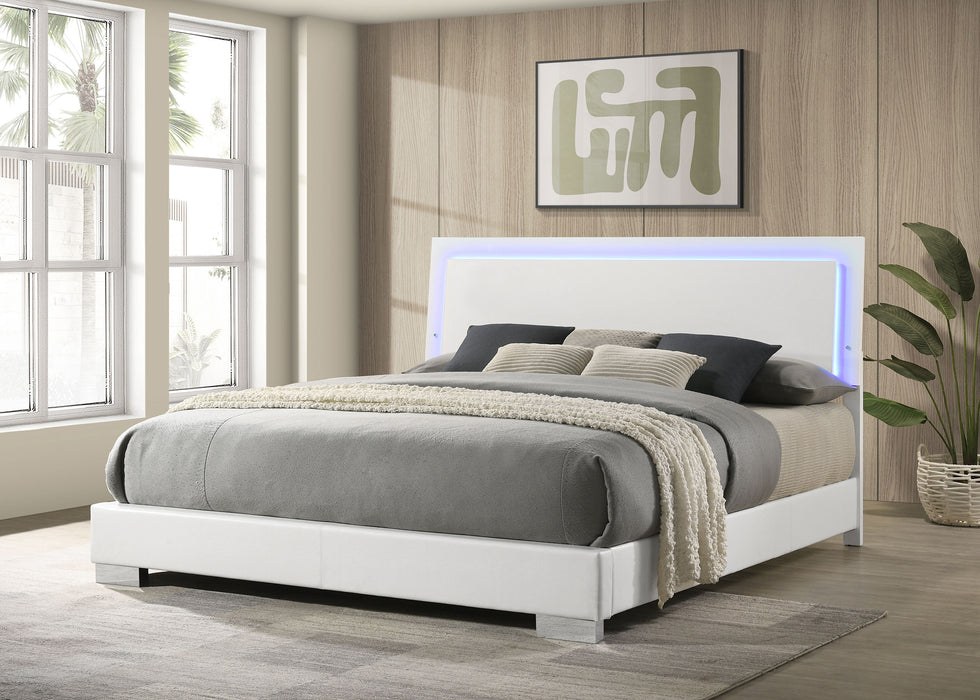 Felicity Panel Bed with LED Lighting - Home Furniture And More (Brentwood, MD)