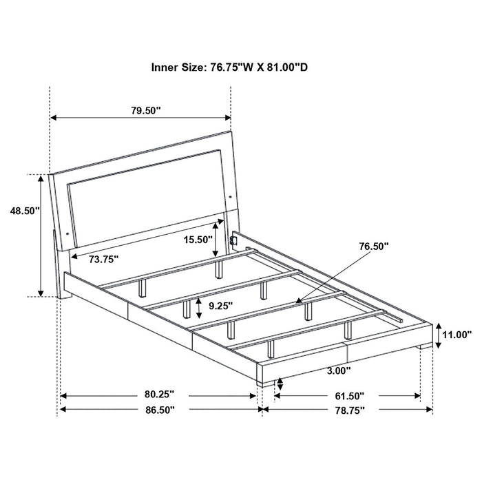 Felicity Panel Bed with LED Lighting - Home Furniture And More (Brentwood, MD)