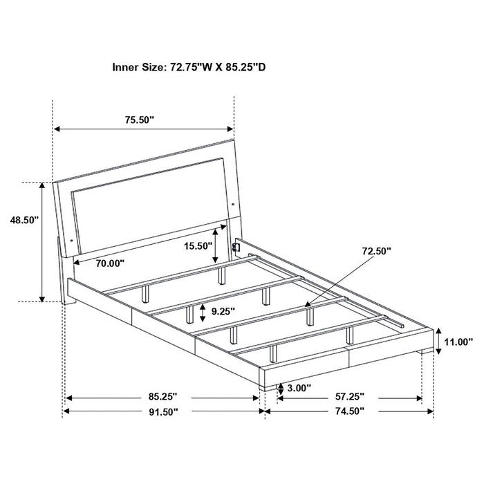 Felicity Panel Bed with LED Lighting - Home Furniture And More (Brentwood, MD)