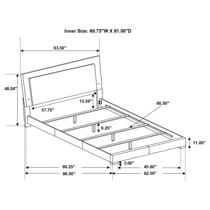 Felicity Panel Bed with LED Lighting - Home Furniture And More (Brentwood, MD)