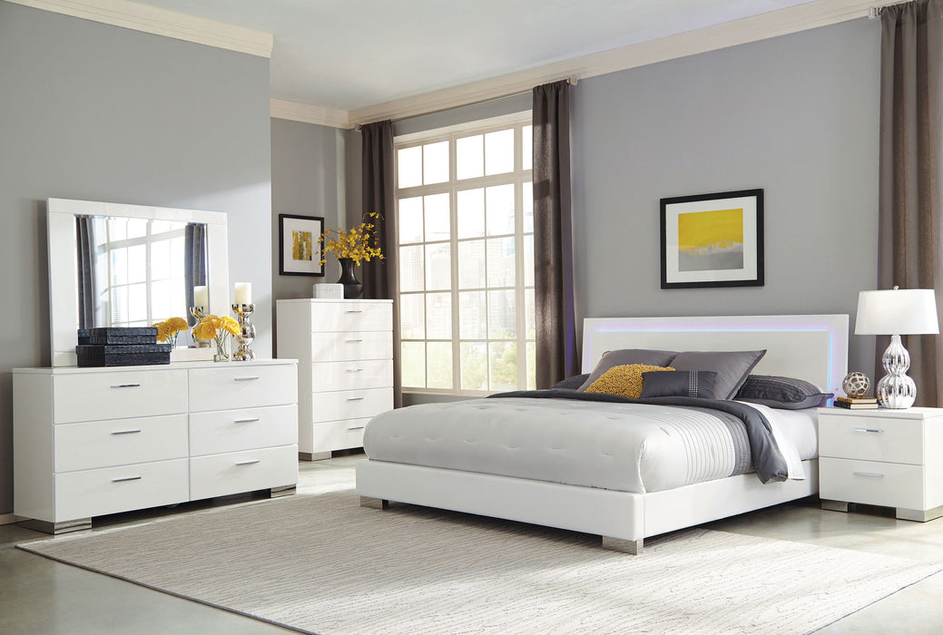 Felicity Panel Bed with LED Lighting - Home Furniture And More (Brentwood, MD)