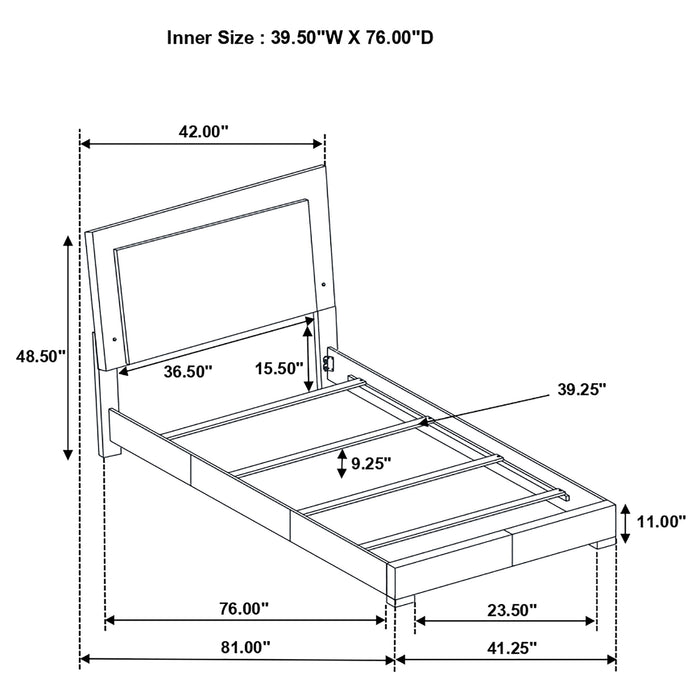 Felicity Panel Bed with LED Lighting - Home Furniture And More (Brentwood, MD)