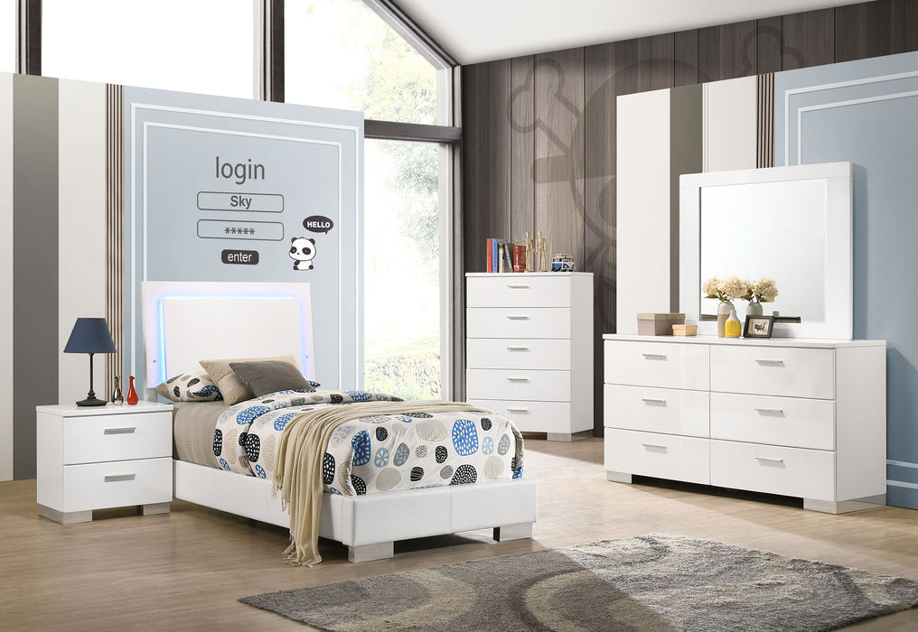 Felicity Panel Bed with LED Lighting - Home Furniture And More (Brentwood, MD)