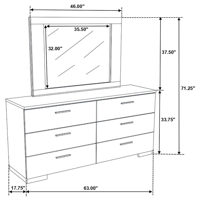 Felicity Dresser with Mirror - Home Furniture And More (Brentwood, MD)
