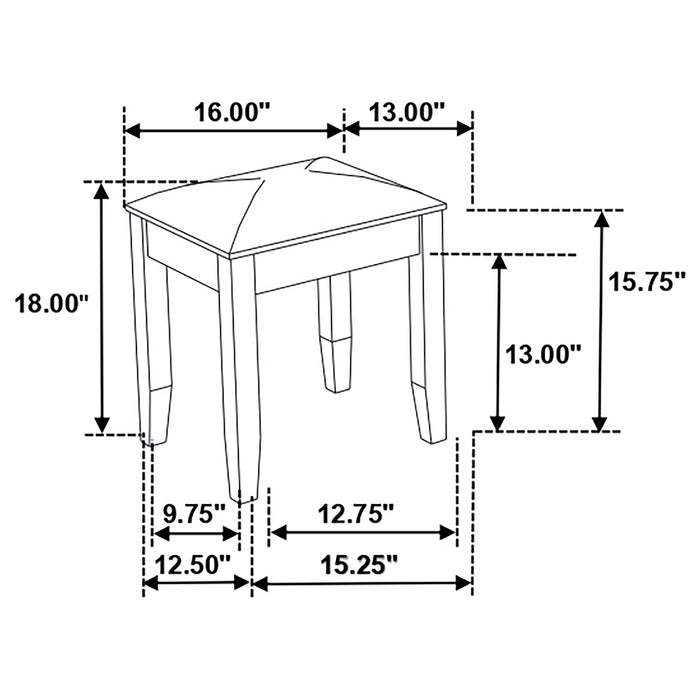 Felicity Makeup Vanity Stool - Home Furniture And More (Brentwood, MD)
