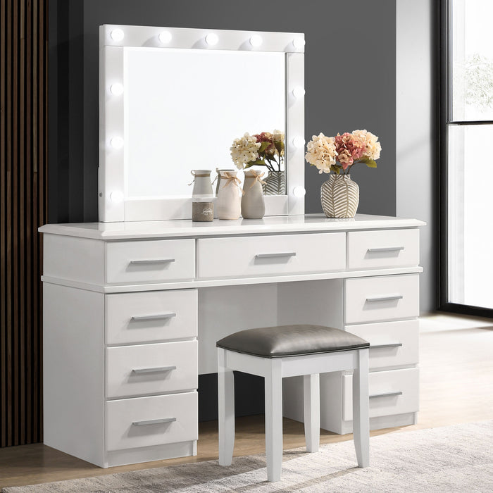 Felicity Makeup Vanity Table with LED Mirror - Home Furniture And More (Brentwood, MD)