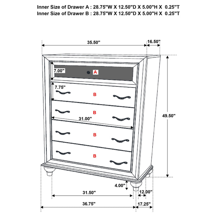 Barzini Chest of Drawers - Home Furniture And More (Brentwood, MD)