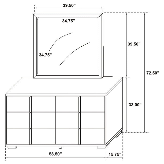 Marceline Dresser with Mirror - Home Furniture And More (Brentwood, MD)