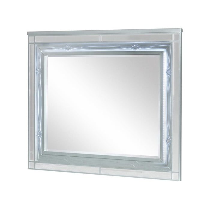 Gunnison Dresser Mirror with LED Lighting Silver Metallic - Home Furniture And More (Brentwood, MD)