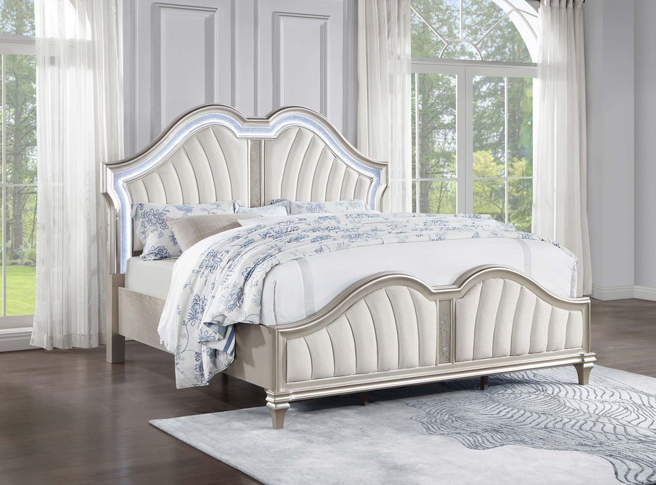 Evangeline Panel Bed with LED Lighting - Home Furniture And More (Brentwood, MD)