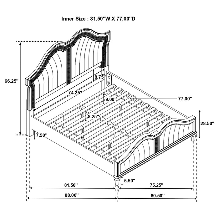 Evangeline Panel Bed with LED Lighting - Home Furniture And More (Brentwood, MD)