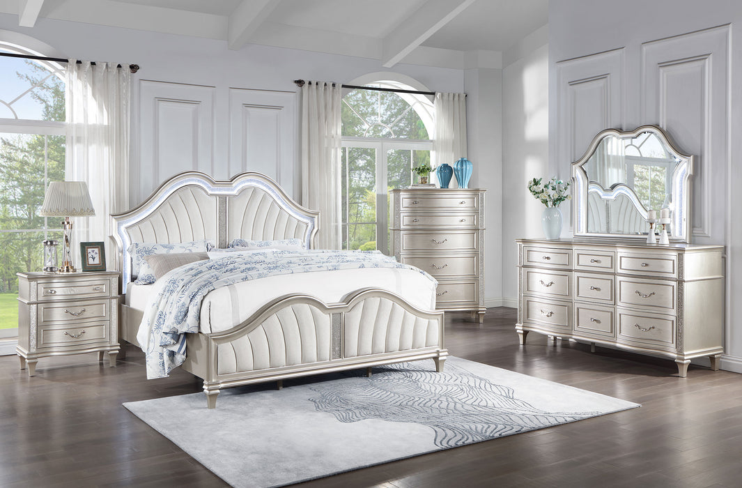 Evangeline Panel Bed with LED Lighting - Home Furniture And More (Brentwood, MD)