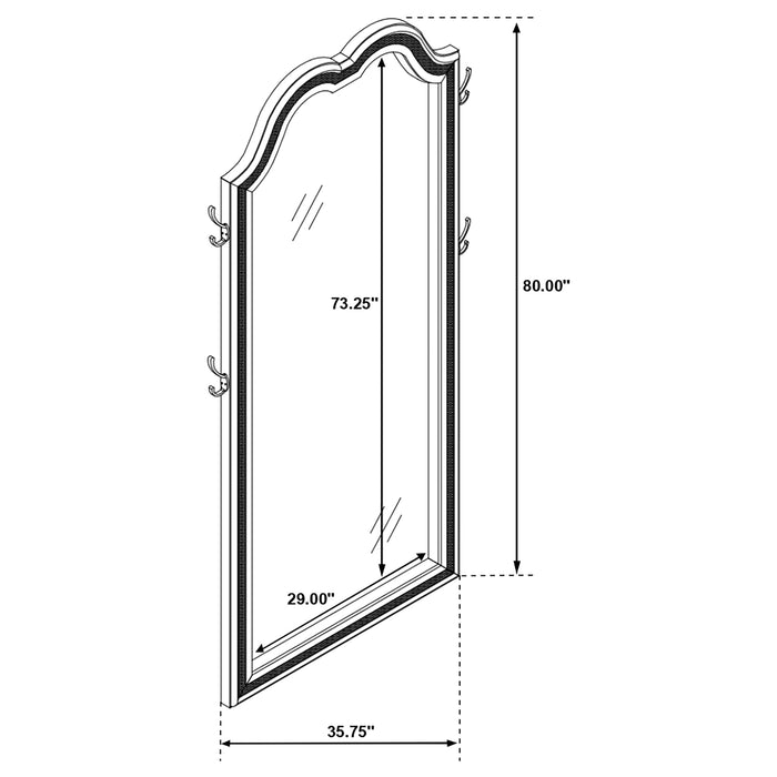 Evangeline Floor Mirror with LED Lighting - Home Furniture And More (Brentwood, MD)