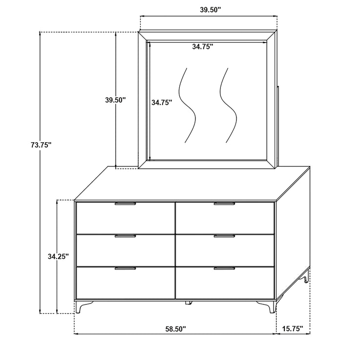 Kendall Dresser with Mirror - Home Furniture And More (Brentwood, MD)