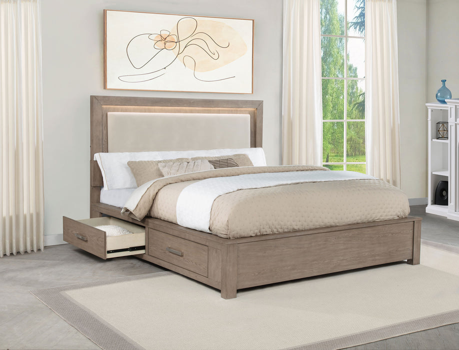 Kenora Panel Platform Storage Bed with LED Lighting - Home Furniture And More (Brentwood, MD)