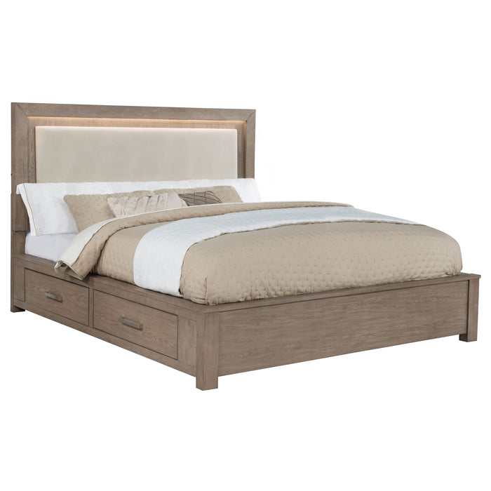 Kenora Panel Platform Storage Bed with LED Lighting - Home Furniture And More (Brentwood, MD)