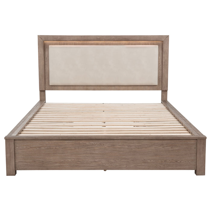 Kenora Panel Platform Storage Bed with LED Lighting - Home Furniture And More (Brentwood, MD)