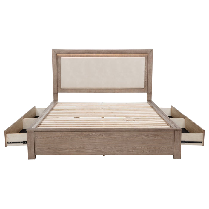 Kenora Panel Platform Storage Bed with LED Lighting - Home Furniture And More (Brentwood, MD)