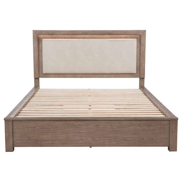 Kenora Panel Platform Storage Bed with LED Lighting - Home Furniture And More (Brentwood, MD)