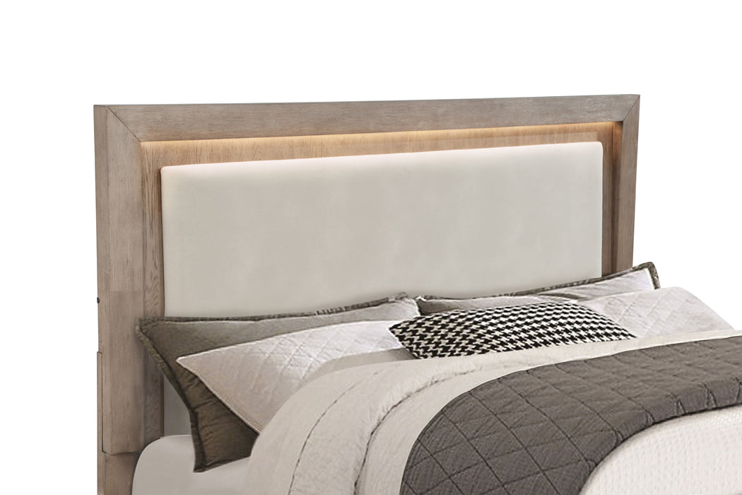 Kenora Panel Platform Storage Bed with LED Lighting - Home Furniture And More (Brentwood, MD)