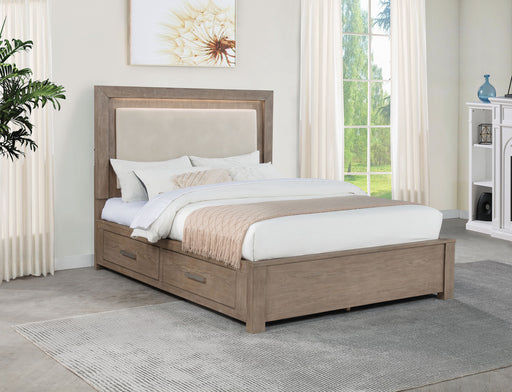 Kenora Panel Platform Storage Bed with LED Lighting - Home Furniture And More (Brentwood, MD)