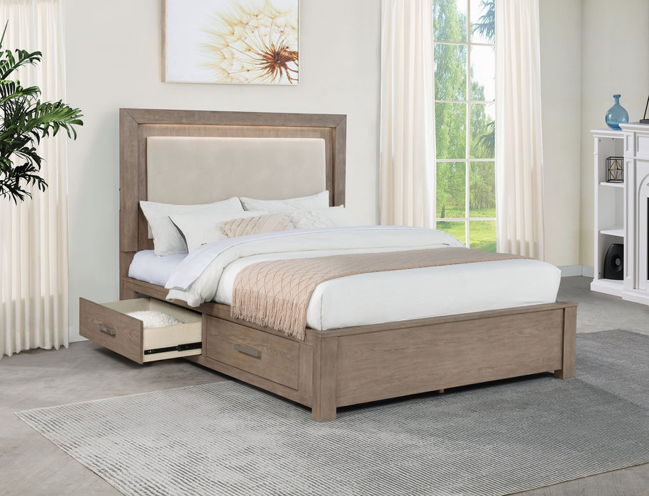 Kenora Panel Platform Storage Bed with LED Lighting - Home Furniture And More (Brentwood, MD)
