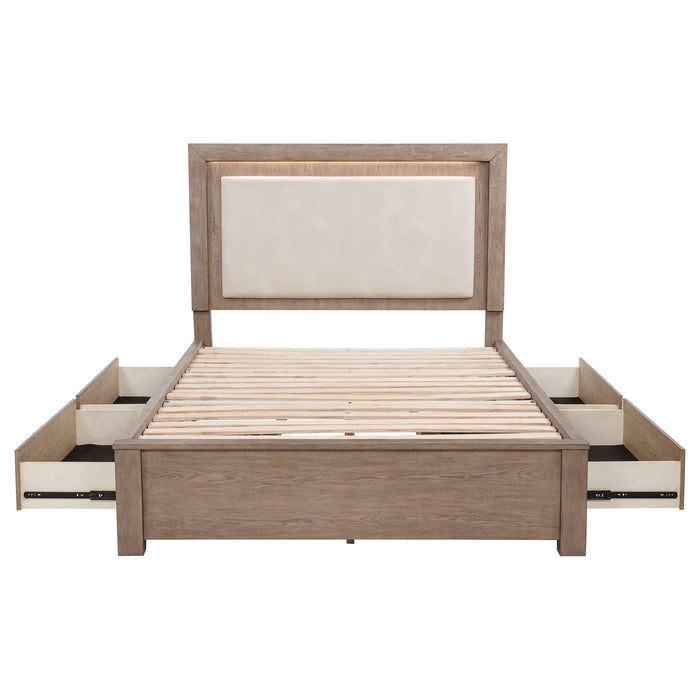 Kenora Panel Platform Storage Bed with LED Lighting - Home Furniture And More (Brentwood, MD)
