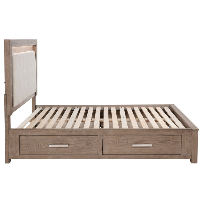 Kenora Panel Platform Storage Bed with LED Lighting - Home Furniture And More (Brentwood, MD)