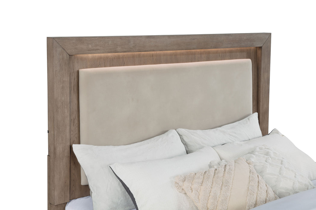 Kenora Panel Platform Storage Bed with LED Lighting - Home Furniture And More (Brentwood, MD)
