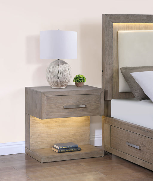 Kenora Nightstand with LED Lighting - Home Furniture And More (Brentwood, MD)