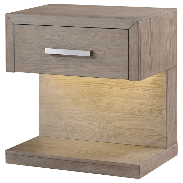 Kenora Nightstand with LED Lighting - Home Furniture And More (Brentwood, MD)