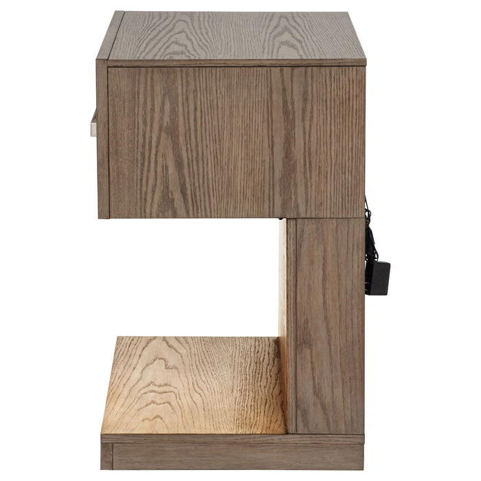 Kenora Nightstand with LED Lighting - Home Furniture And More (Brentwood, MD)