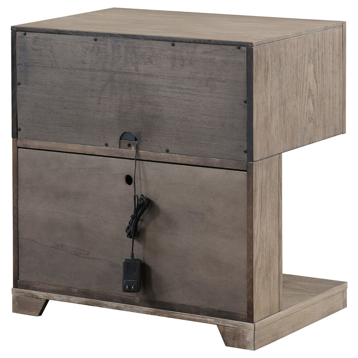 Kenora Nightstand with LED Lighting - Home Furniture And More (Brentwood, MD)