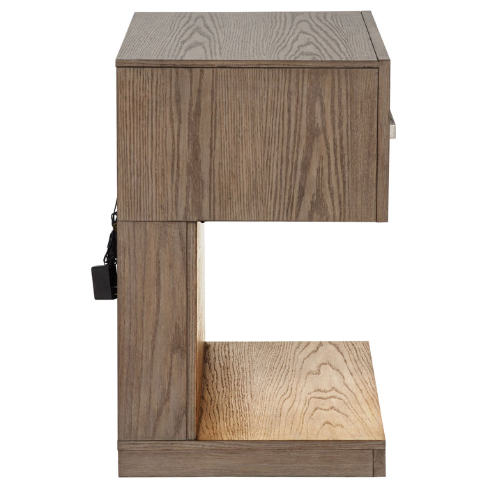 Kenora Nightstand with LED Lighting - Home Furniture And More (Brentwood, MD)