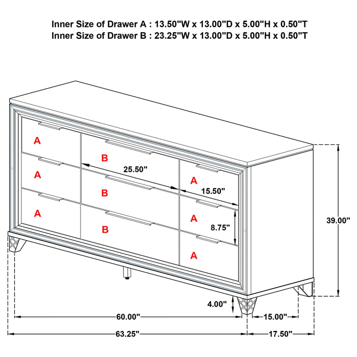Marmore Dresser - Home Furniture And More (Brentwood, MD)