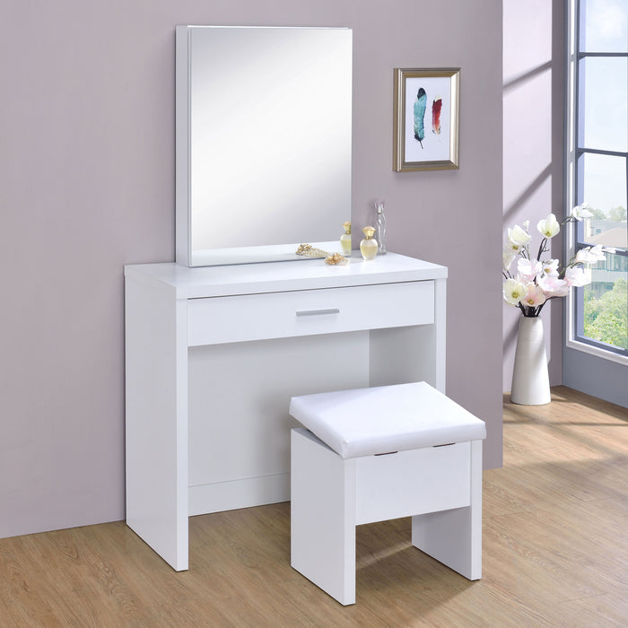 Harvey Makeup Vanity Table with Mirror and Stool - Home Furniture And More (Brentwood, MD)